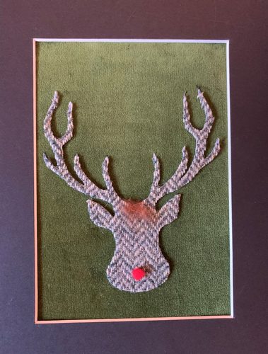 Amanda, Christmas card 2, mixed textiles .